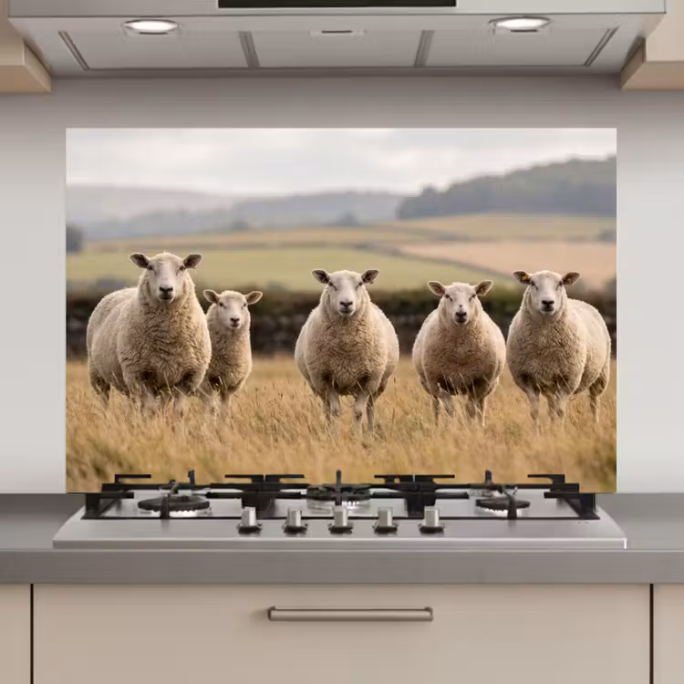 Schapen - Weidenlandschap - Heuvels keuken achterwand spatscherm klein -3d_website