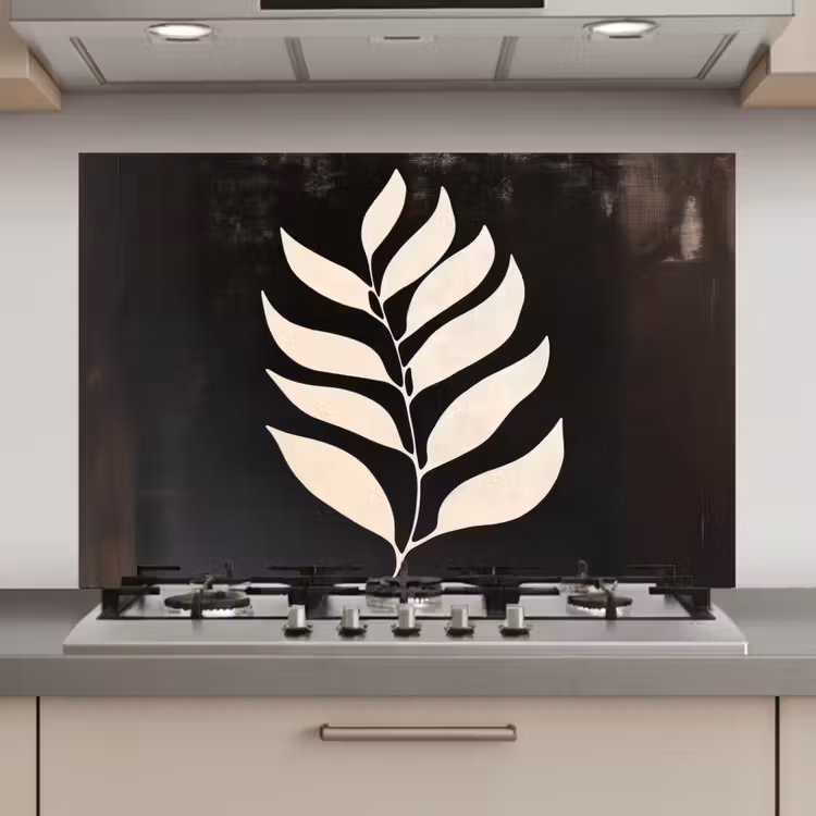 Blad - Wit - Minimalistisch keuken achterwand spatscherm klein -3d_website