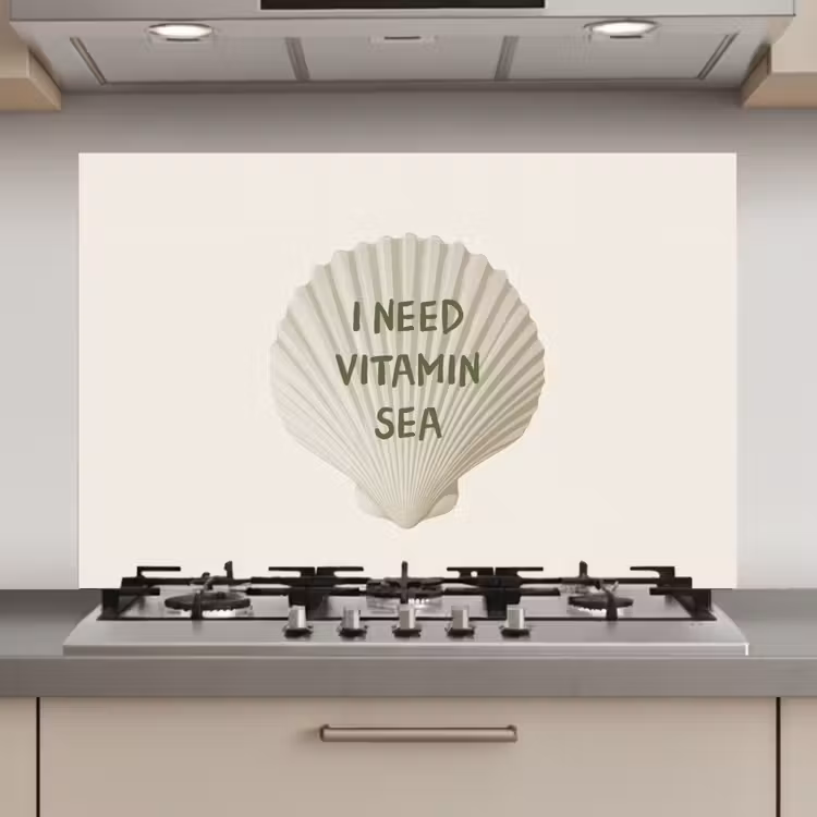 Schelp - Quote - Groen keuken achterwand spatscherm klein -3d_website
