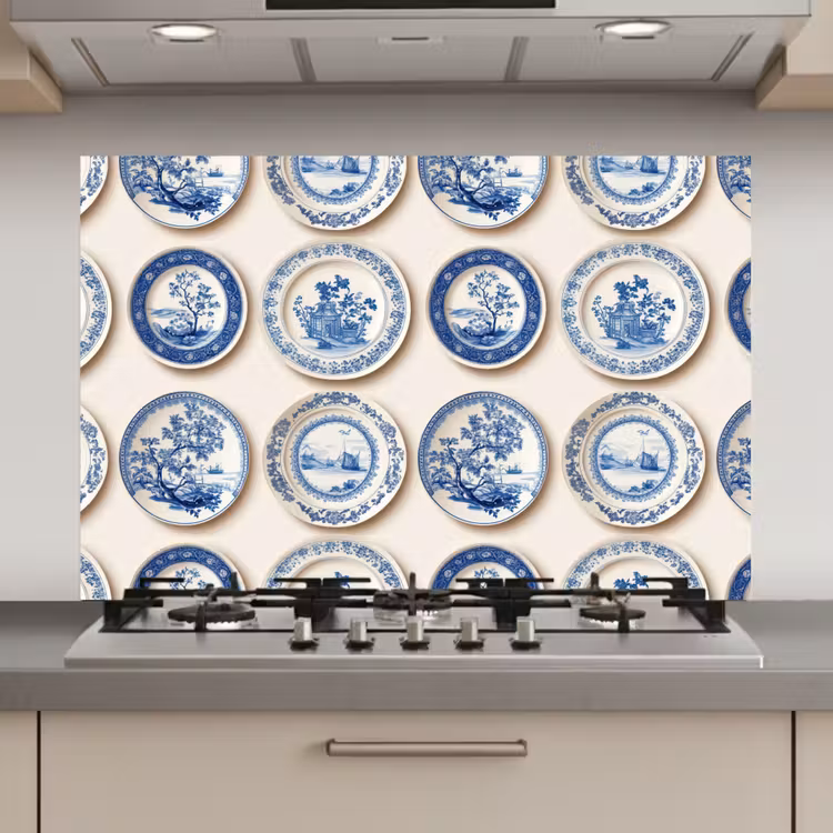 Borden - Bomen - Planten - Blauw keuken achterwand spatscherm klein 900 -3d_website