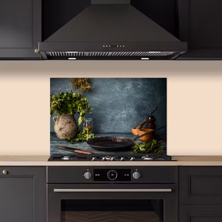 Stilte voor het Koken keuken achterwand spatscherm klein -sfeer1