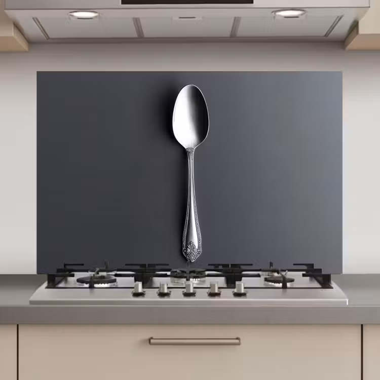 Zilver - Metaal - Lepel keuken achterwand spatscherm klein -3d_website