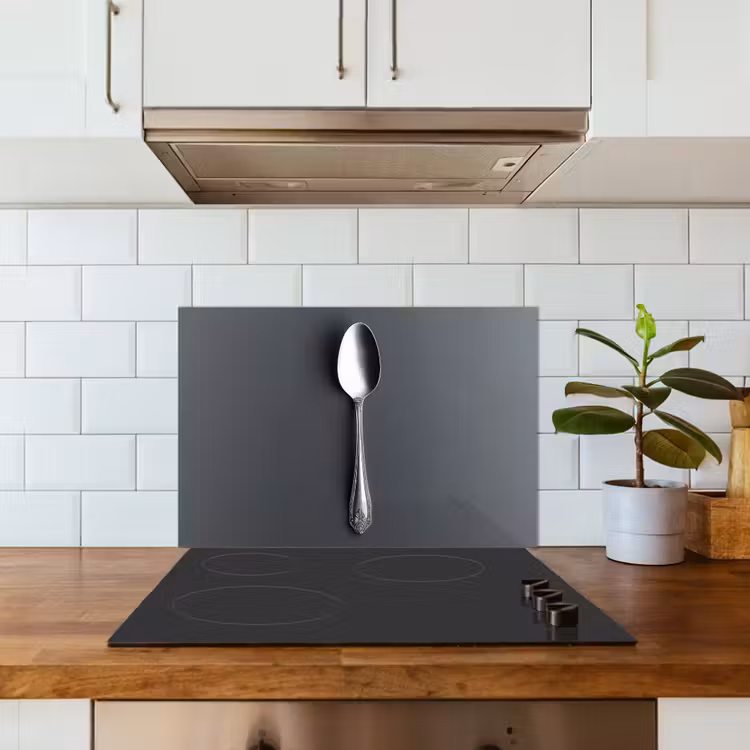 Zilver - Metaal - Lepel keuken achterwand spatscherm klein -sfeer2