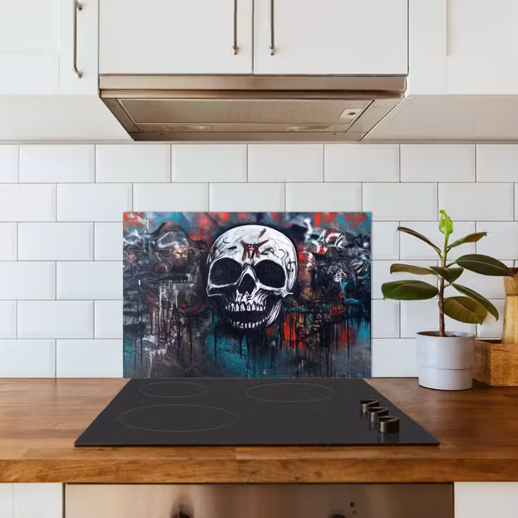 Schedels - Graffiti - Abstract keuken achterwand spatscherm klein -sfeer2