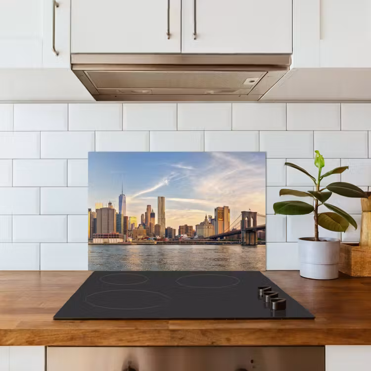 Skyline - New York - Brug - Wolkenkrabbers keuken achterwand spatscherm klein -sfeer2