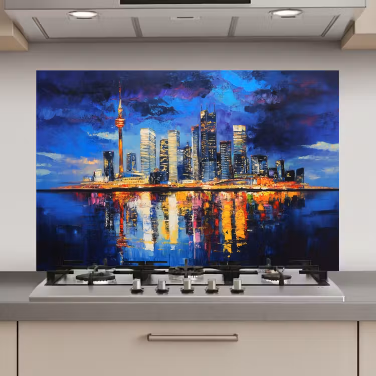 Skyline Toronto - Modern - Stadslicht - Blauw keuken achterwand spatscherm klein -3d_website