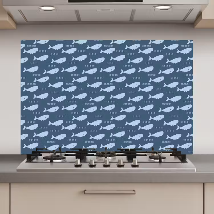 Klein - Oceaan - Golven - Blauw keuken achterwand spatscherm klein 900 -3d_website