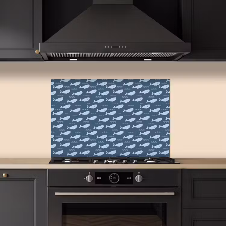 Klein - Oceaan - Golven - Blauw keuken achterwand spatscherm klein 900 -sfeer1
