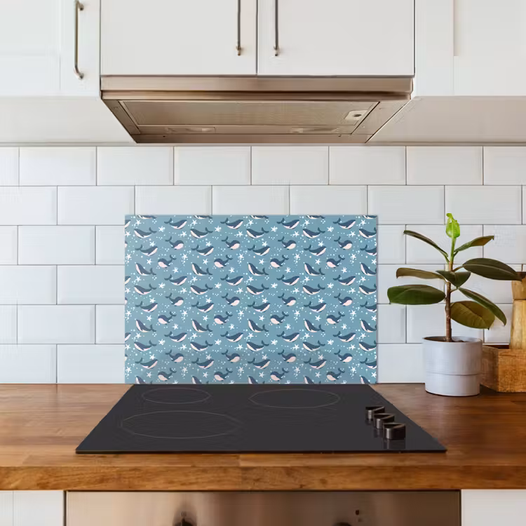 Klein - Oceaan - Walvis - Zeester keuken achterwand spatscherm klein 900 -sfeer2