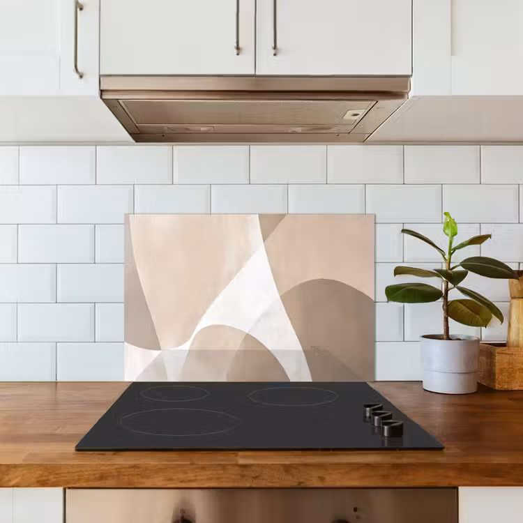 Vloeiende vlakken - Harmonieus - Golvend keuken achterwand spatscherm klein -sfeer2