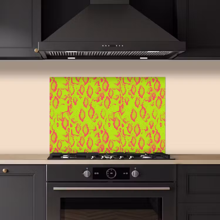 Slang - Neon - Groen - Roze keuken achterwand spatscherm klein 900 -sfeer1