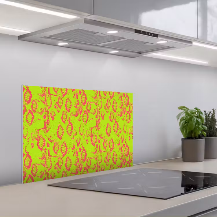 Slang - Neon - Groen - Roze keuken achterwand spatscherm klein 900 -3d_schuin