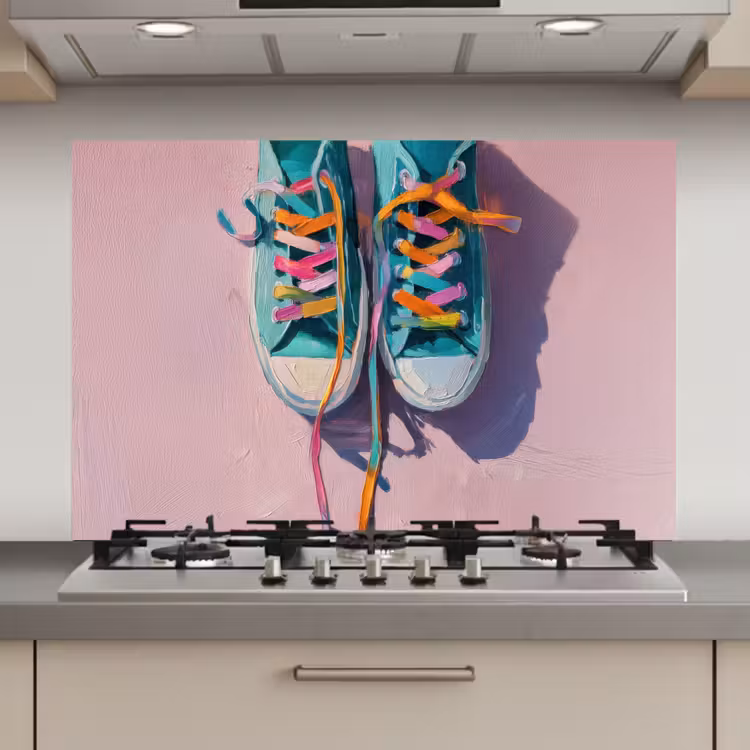 Sneakers - Veters - Kleurrijk - Schaduw keuken achterwand spatscherm klein -3d_website