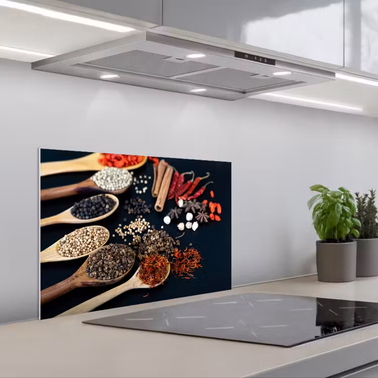 Specerijen Symfonie keuken achterwand spatscherm klein -3d_schuin