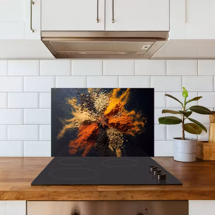 Specerijen - Explosie - Oranje keuken achterwand spatscherm klein -sfeer2