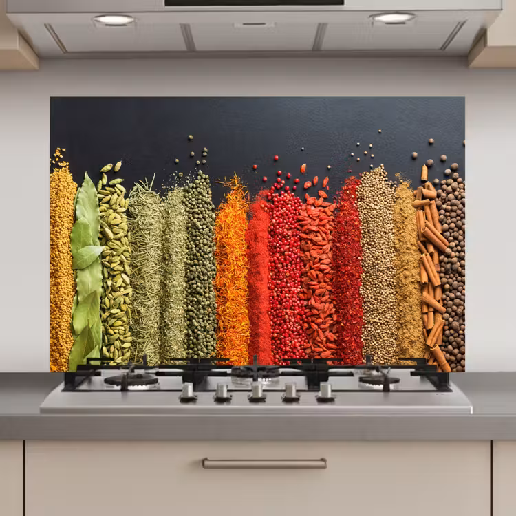 Specerijen - Kruiden - Banen - Regenboog keuken achterwand spatscherm klein -3d_website