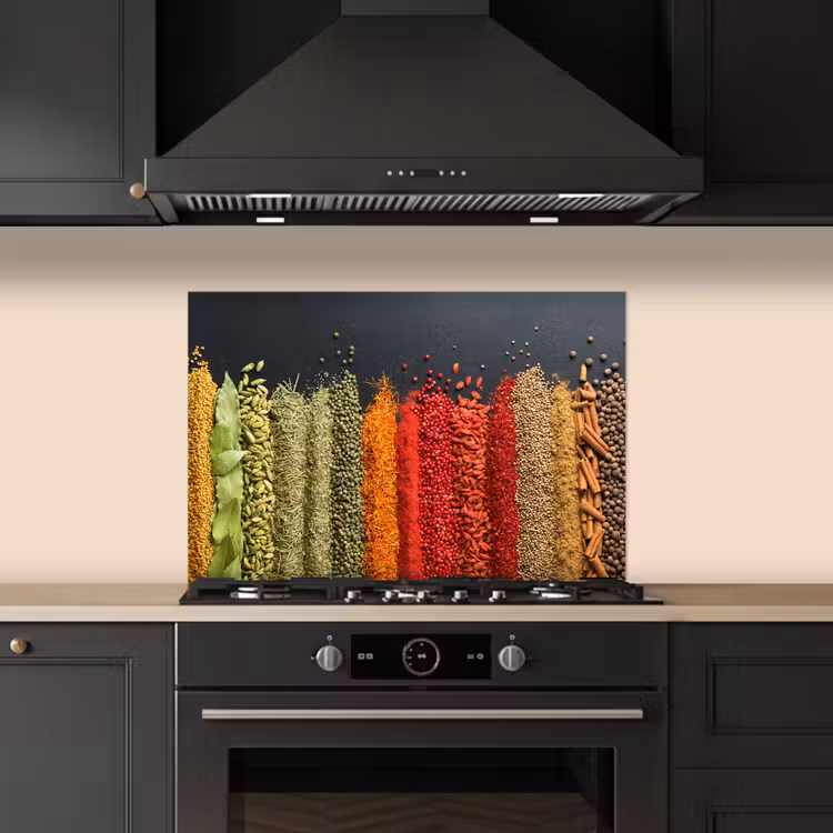 Specerijen - Kruiden - Banen - Regenboog keuken achterwand spatscherm klein -sfeer1