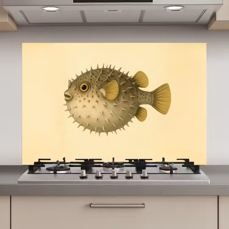Stekels - Vis - Opgeblazen - Bruin keuken achterwand spatscherm klein -3d_website