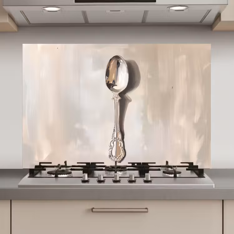 Lepel - Verf - Zilver keuken achterwand spatscherm klein -3d_website