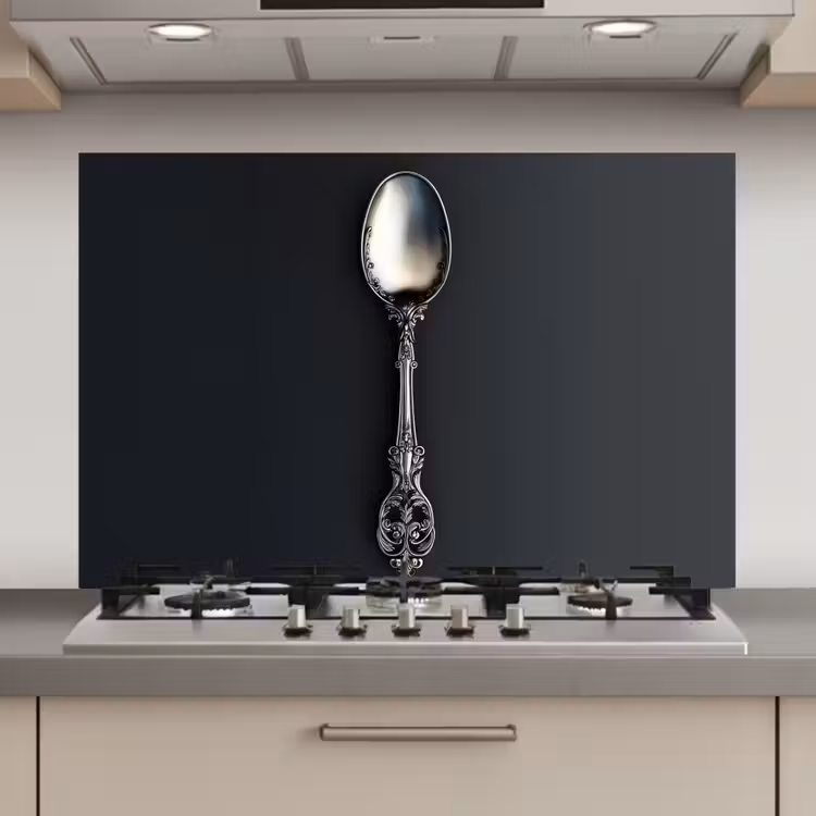 Lepel - Zilver - Metaal keuken achterwand spatscherm klein -3d_website
