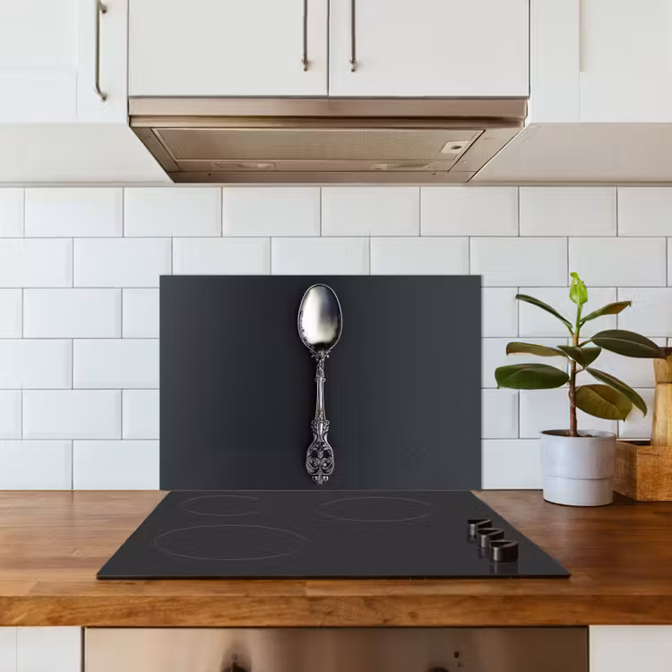 Lepel - Zilver - Metaal keuken achterwand spatscherm klein -sfeer2