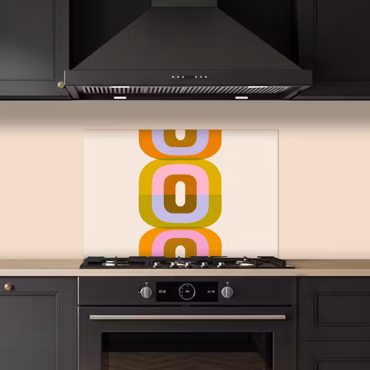 Stapel - Vormen - Geblokt - Oranje keuken achterwand spatscherm klein -sfeer1