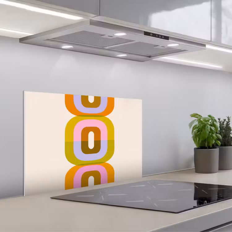 Stapel - Vormen - Geblokt - Oranje keuken achterwand spatscherm klein -3d_schuin