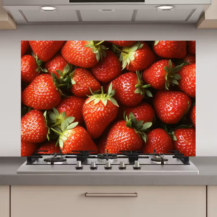 Aardbei - Fruit - Rood keuken achterwand spatscherm klein -3d_website