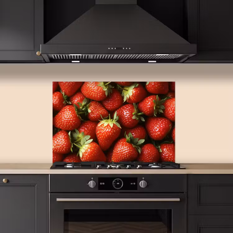 Aardbei - Fruit - Rood keuken achterwand spatscherm klein -sfeer1