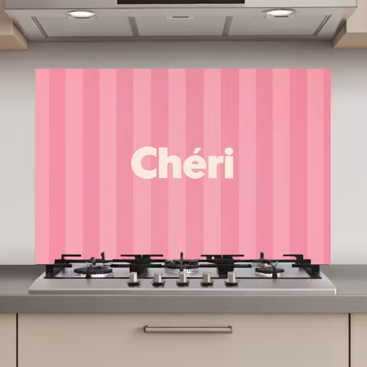 Gestreept - Roze - Chéri keuken achterwand spatscherm klein -3d_website