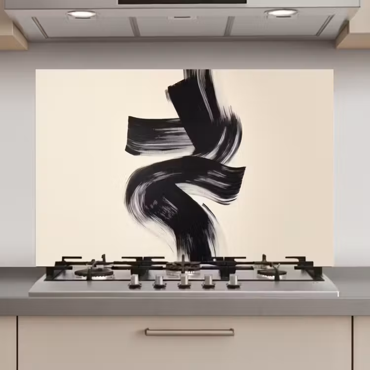 Strepen - Zwart - Abstract keuken achterwand spatscherm klein -3d_website