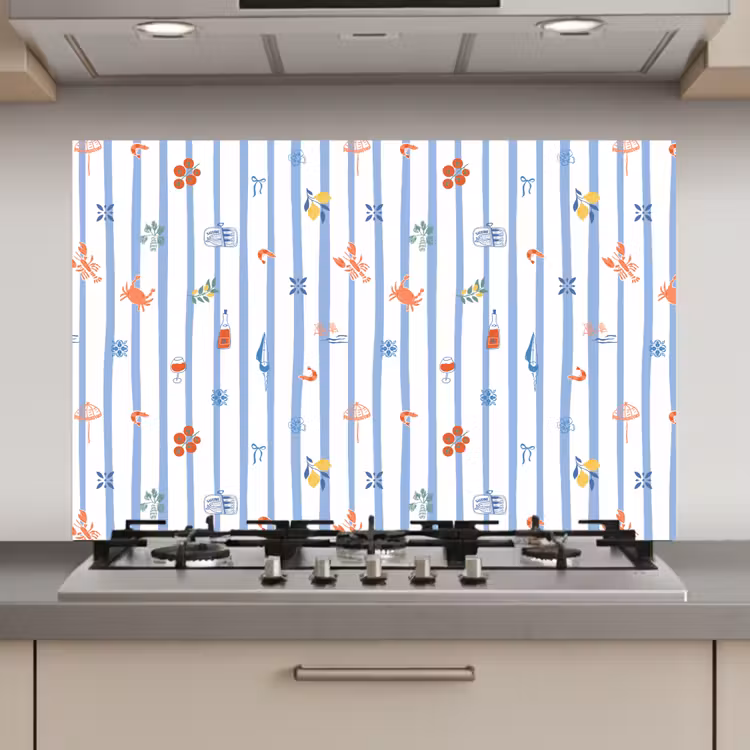 Zee - Sfeer - Strand - Blauw keuken achterwand spatscherm klein 900 -3d_website