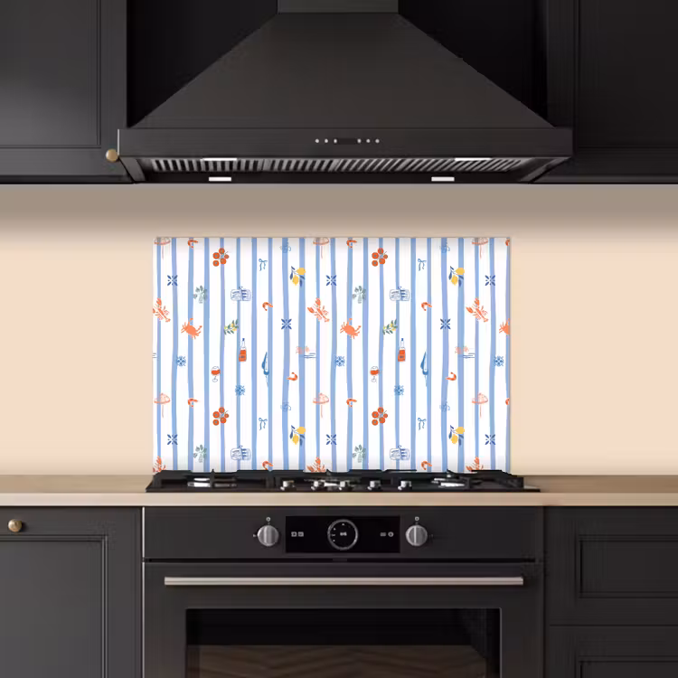 Zee - Sfeer - Strand - Blauw keuken achterwand spatscherm klein 900 -sfeer1