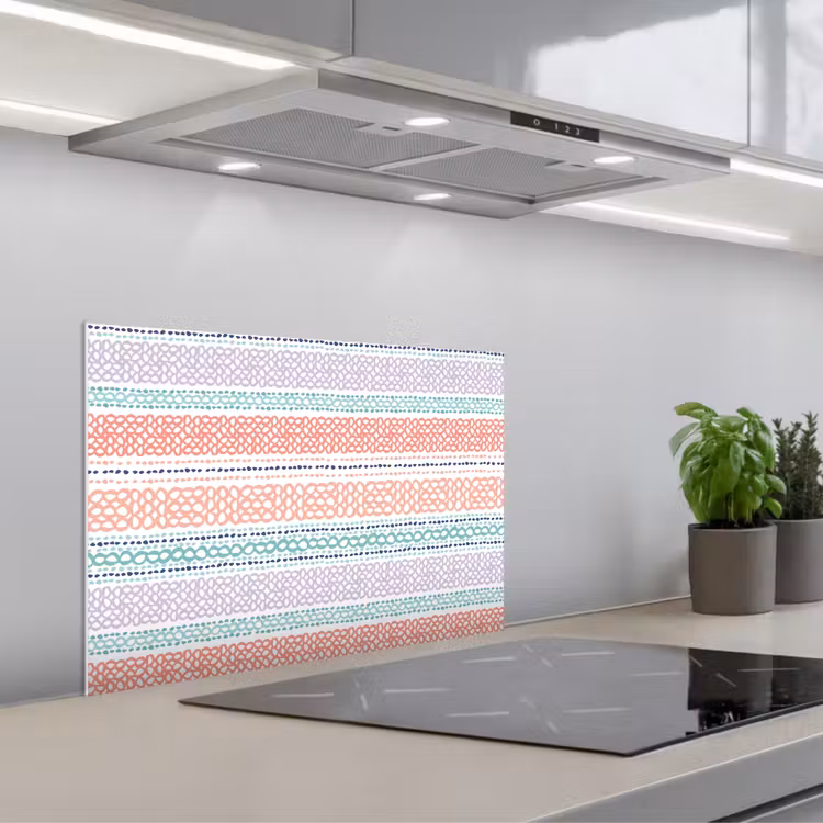 Strepen - Zomer - Kleuren keuken achterwand spatscherm klein 900 -3d_schuin
