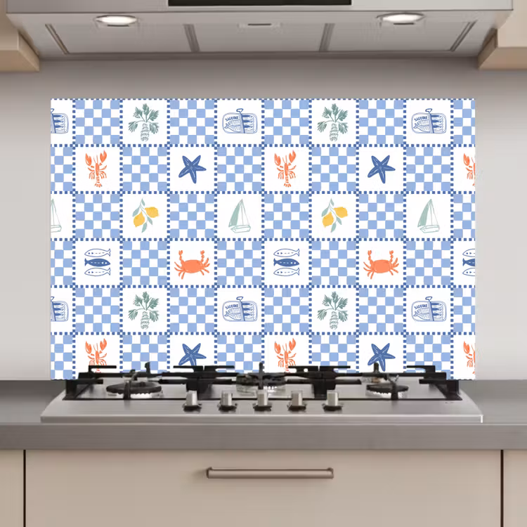 Zee - Sfeer- Mozaïek - Blauw keuken achterwand spatscherm klein 900 -3d_website