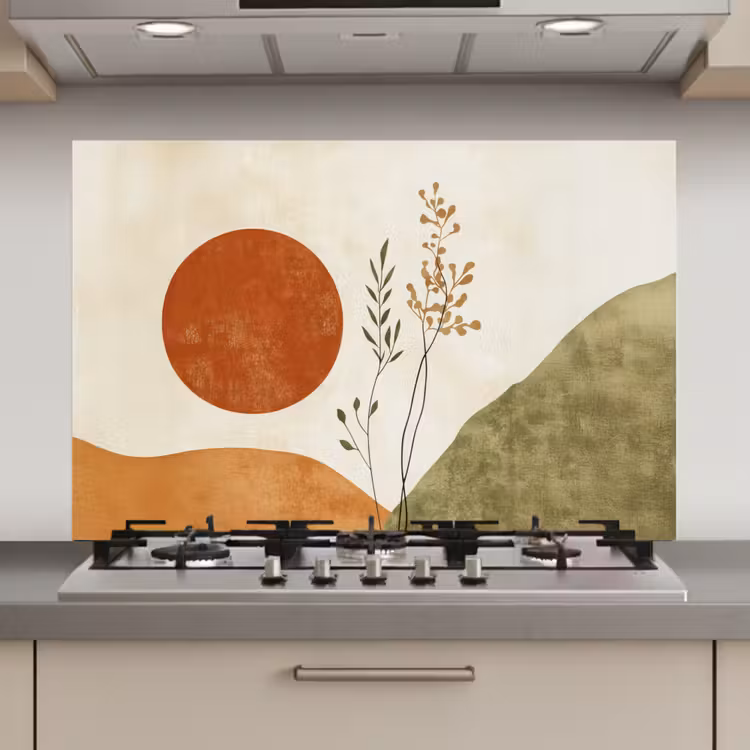 Zon - Abstract - Takken - Oranje keuken achterwand spatscherm klein -3d_website