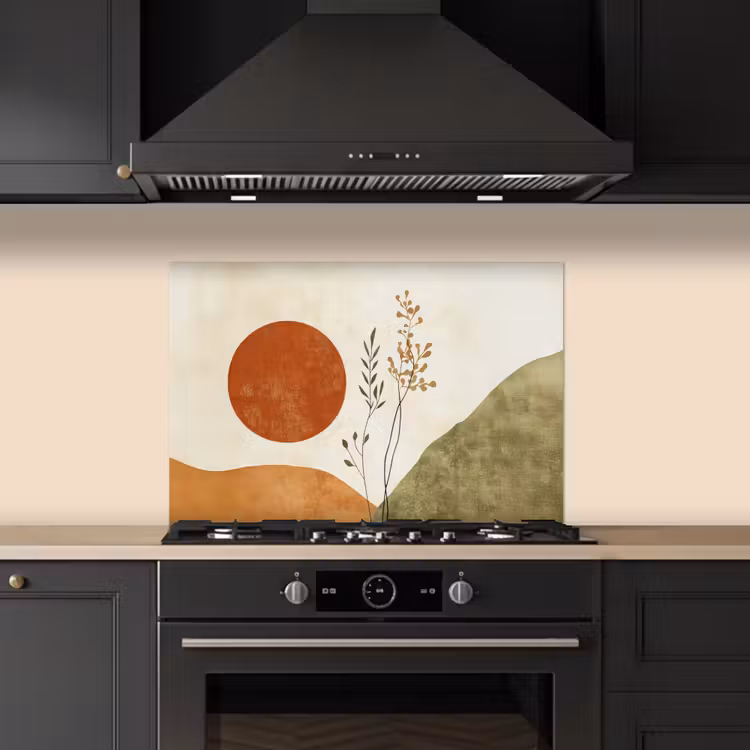Zon - Abstract - Takken - Oranje keuken achterwand spatscherm klein -sfeer1