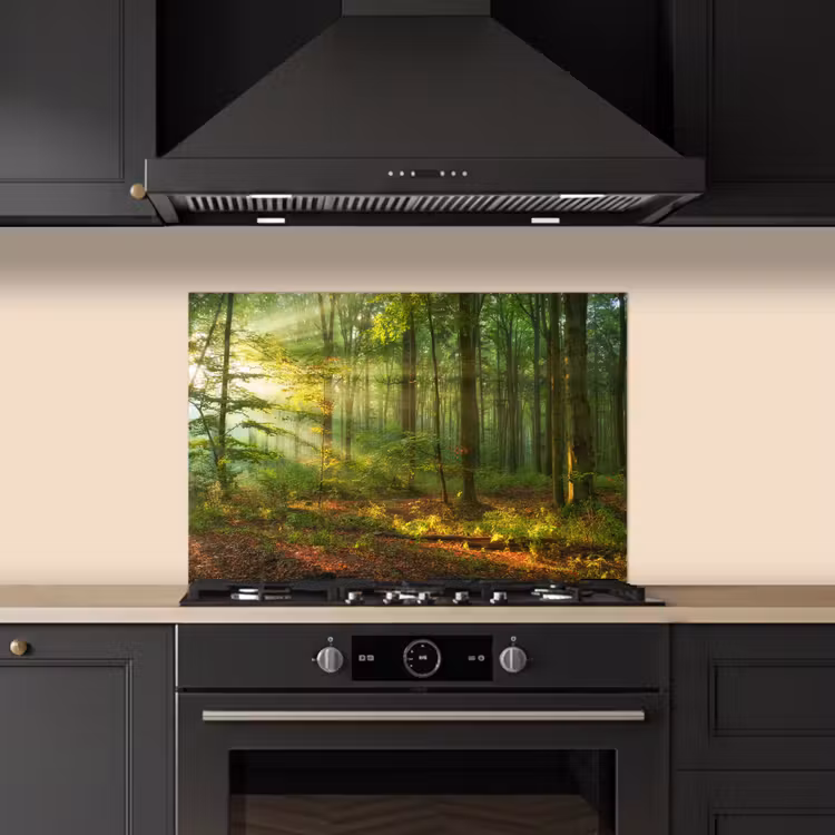 Zon - Bos - Bomen - Natuur - Herfst keuken achterwand spatscherm klein -sfeer1