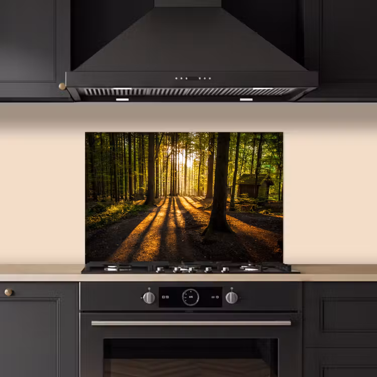 Zon - Bomen - Bos - Landschap - Natuur keuken achterwand spatscherm klein -sfeer1