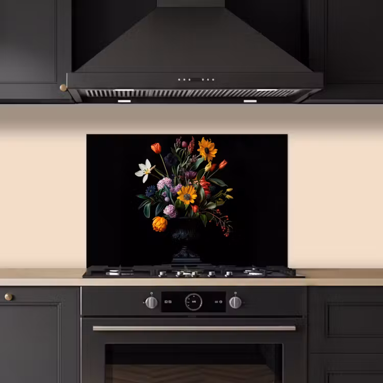 Zonnebloemen - Boeket - Kleurrijk keuken achterwand spatscherm klein -sfeer1