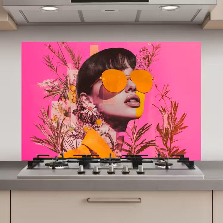 Zonnebril - Oranje - Vrouw - Planten keuken achterwand spatscherm klein -3d_website