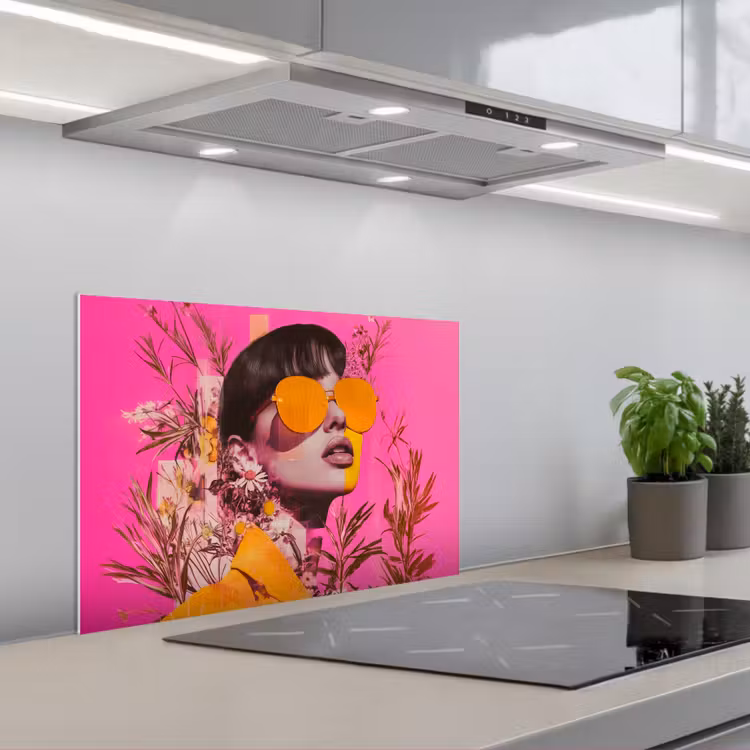 Zonnebril - Oranje - Vrouw - Planten keuken achterwand spatscherm klein -3d_schuin