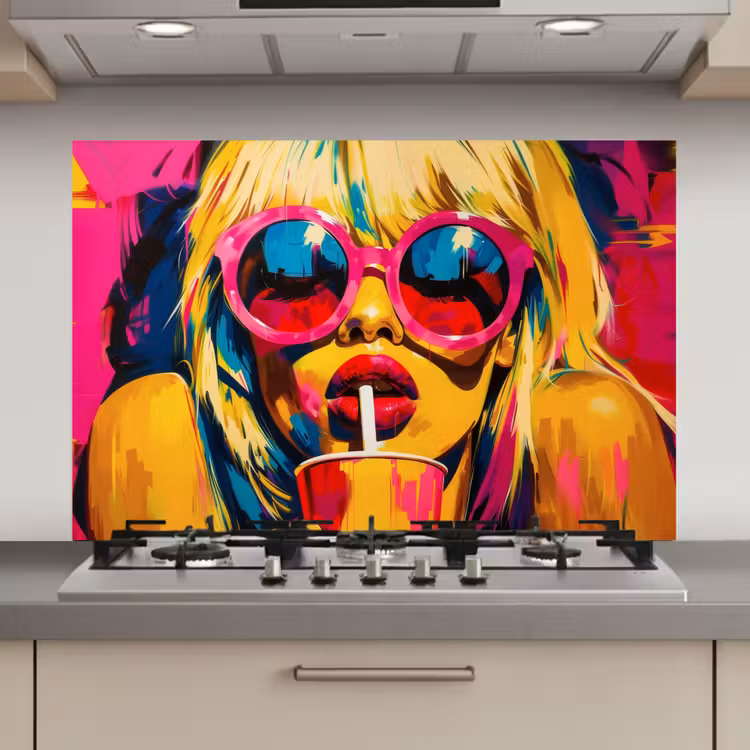 Zonnebril - Roze - Vrouw - Rietje keuken achterwand spatscherm klein -3d_website