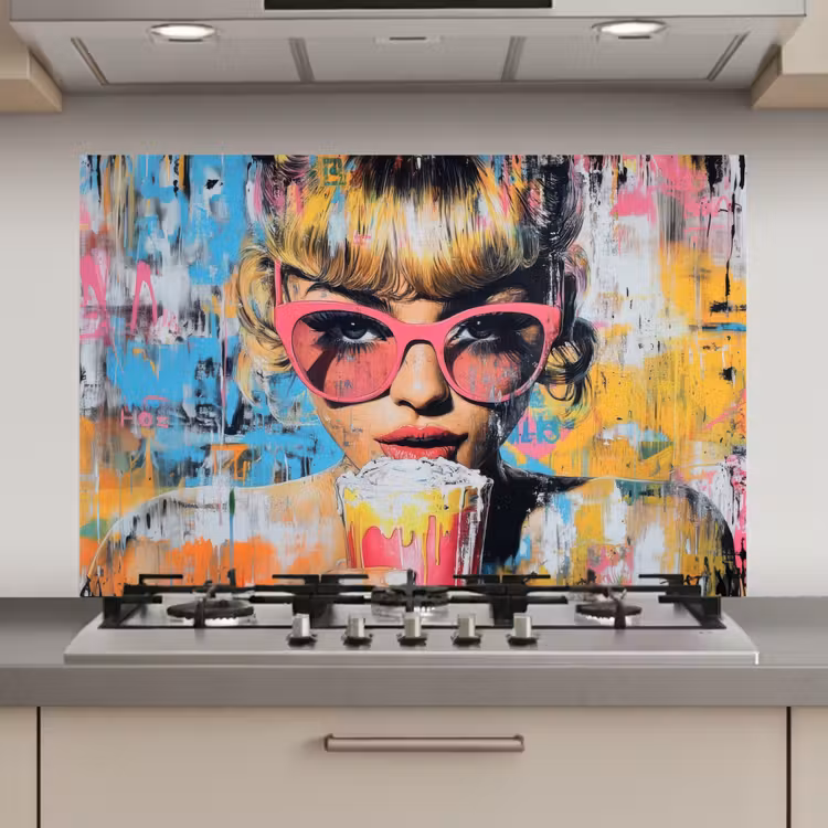 Zonnebril - Vrouw - Kleurrijk - Verfspetters keuken achterwand spatscherm klein -3d_website