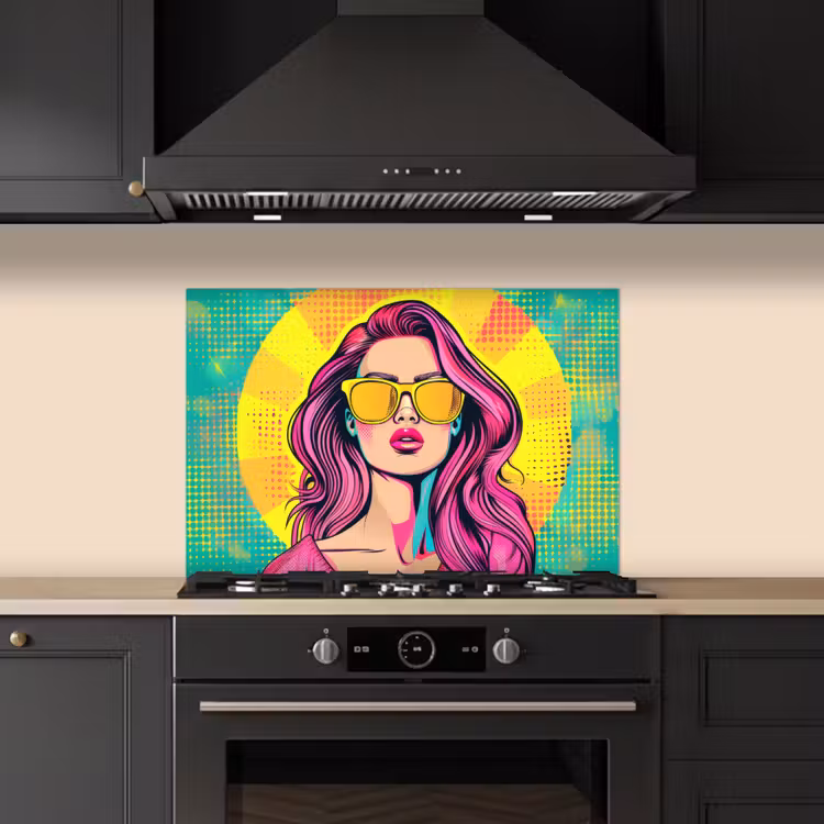 Zonnebril - Vrouw - Zonnig - Geel keuken achterwand spatscherm klein -sfeer1