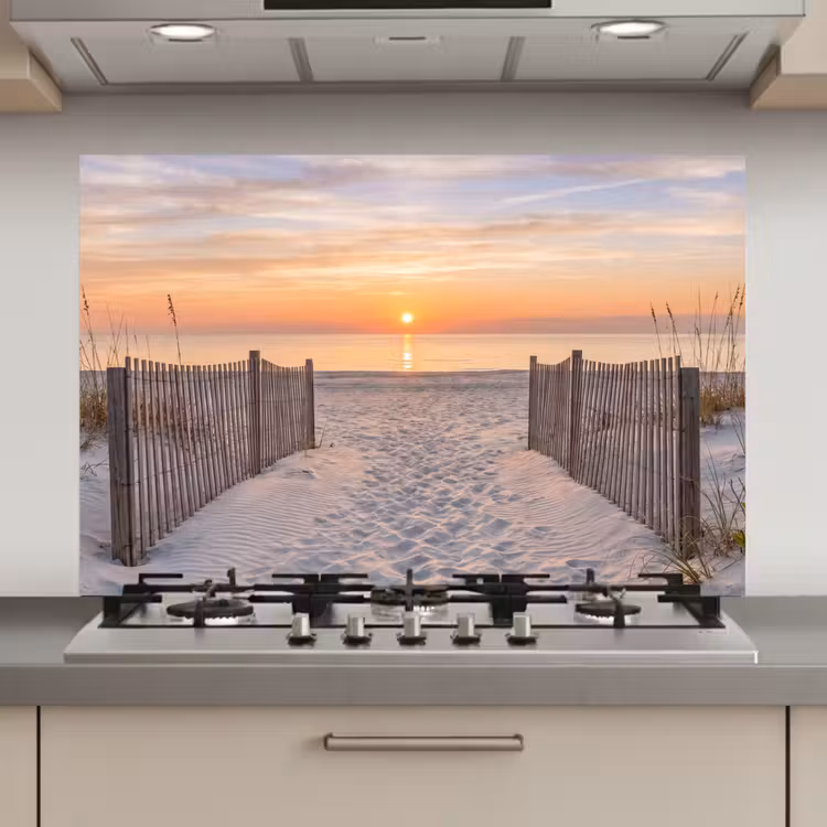 Zonsondergang - Strand - Zand keuken achterwand spatscherm klein -3d_website