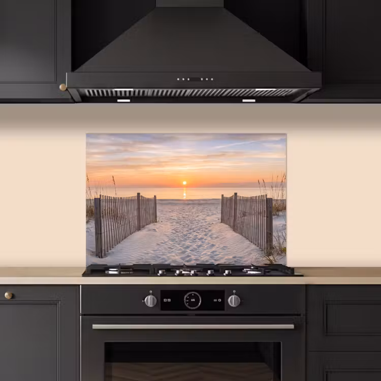 Zonsondergang - Strand - Zand keuken achterwand spatscherm klein -sfeer1