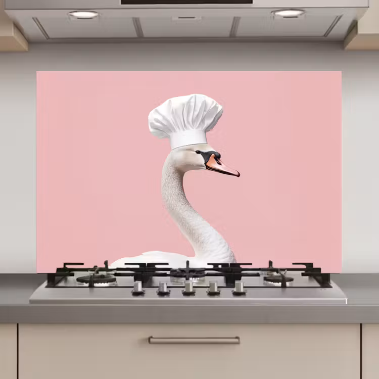 Zwaan - Koksmuts - Mooi - Klassiek keuken achterwand spatscherm klein -3d_website