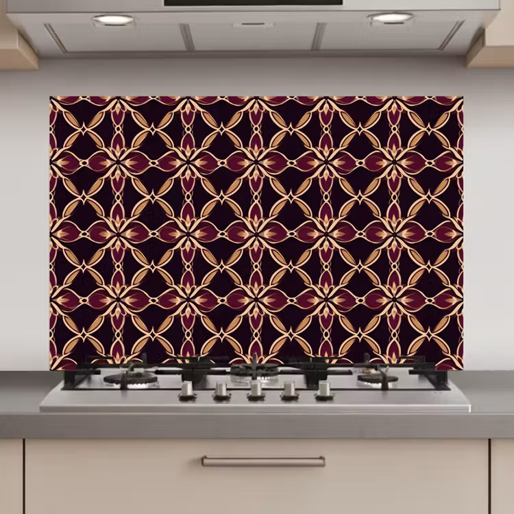 Symmetrisch - Tegel - Burgundy keuken achterwand spatscherm klein 900 -3d_website