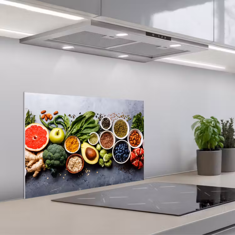 Symfonie van Superfoods keuken achterwand spatscherm klein -3d_schuin